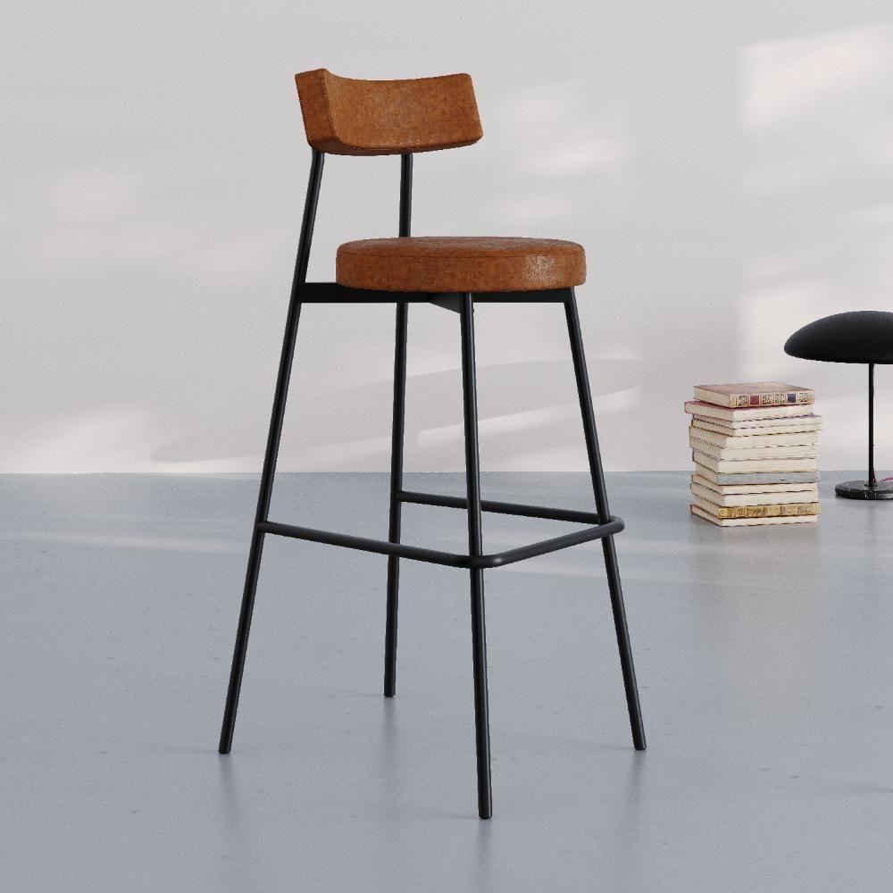 Banqueta Alta Stout Ae: 100 / Aa: 75cm C/04 Un. Bqst7510.4 Courino Caramelo Courino Caramelo - 2