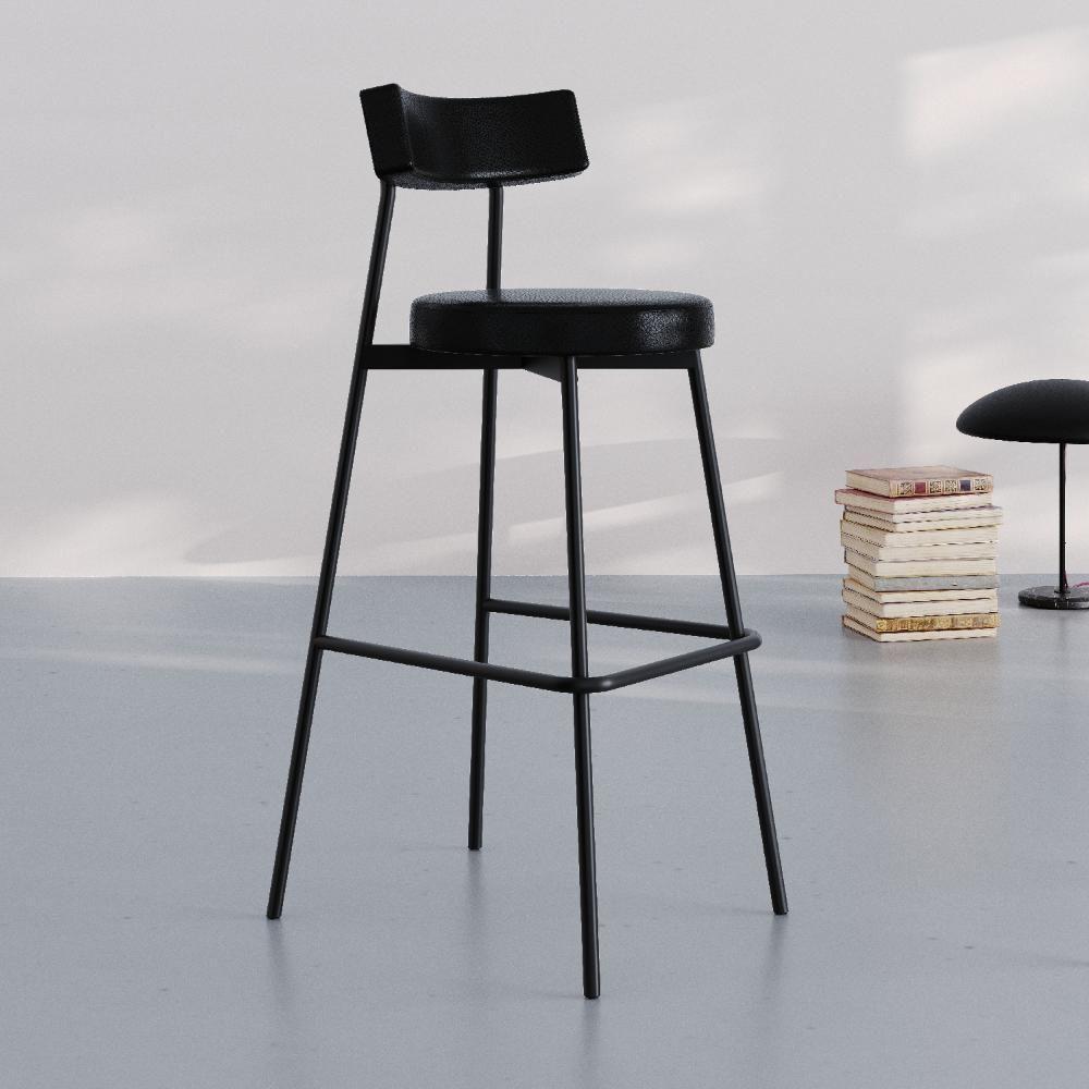 Banqueta Alta Stout Ae: 100 / Aa: 75cm C/04 Un. Bqst7510.4 Courino Preto Courino Preto - 2