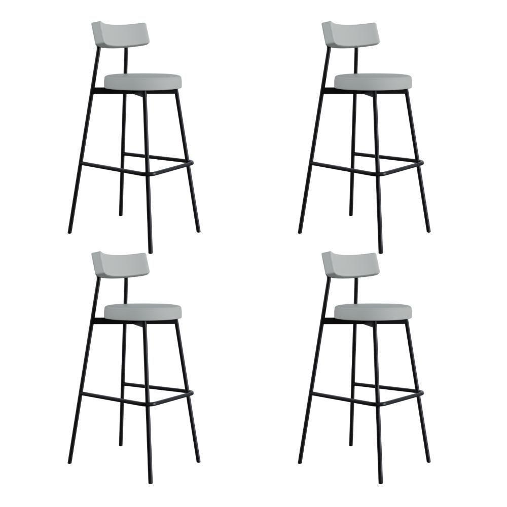 Banqueta Alta Stout Ae: 100 / Aa: 75cm C/04 Un. Bqst7510.4 Courino Saturno Off White Cn.saturno Off White - 1