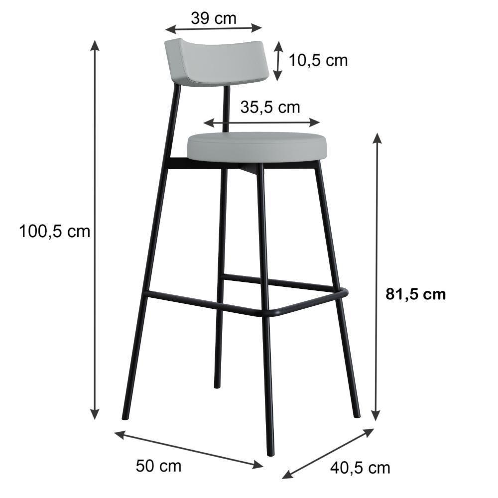 Banqueta Alta Stout Ae: 100 / Aa: 75cm C/04 Un. Bqst7510.4 Courino Saturno Off White Cn.saturno Off White - 5