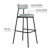 Banqueta Alta Stout Ae: 100 / Aa: 75cm C/04 Un. Bqst7510.4 Courino Saturno Off White Cn.saturno Off White - 3