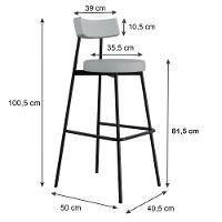 Banqueta Alta Stout Ae: 100 / Aa: 75cm C/04 Un. Bqst7510.4 Courino Saturno Off White Cn.saturno Off White - 5
