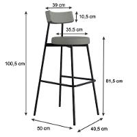 Banqueta Alta Stout Ae: 100 / Aa: 75cm C/04 Un. Bqst7510.4 Courino Venus Cinza Cn.venus Cinza - 5