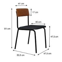 Cadeira Fit Fixa C/4 Pes 475 X 505 X 810 Mm C/3 Un. Crt.cinza/courino Caramelo Crt Cinza/courino Caramelo - 6