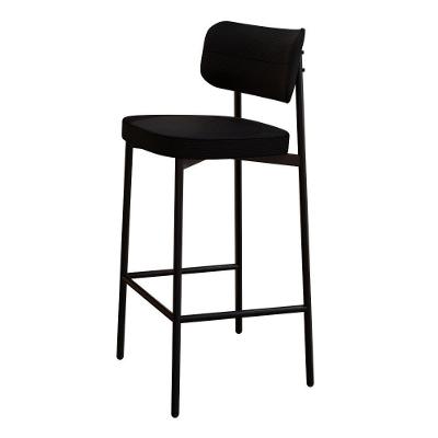 Banqueta Alloa Fixa Pés 50 X 44,7 X 103,5 Mm C/ Pés Pretos - Corriente Preto - Preto Fosco Epoxi Corriente Preto