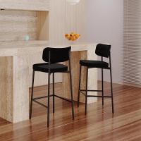 Banqueta Alloa Fixa Pés 50 X 44,7 X 103,5 Mm C/ Pés Pretos - Corriente Preto - Preto Fosco Epoxi Corriente Preto - 2