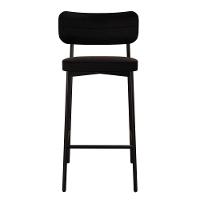 Banqueta Alloa Fixa Pés 50 X 44,7 X 103,5 Mm C/ Pés Pretos - Corriente Preto - Preto Fosco Epoxi Corriente Preto