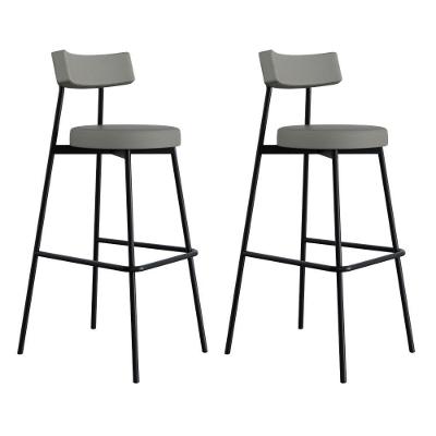 Banqueta Alta Stout Ae: 100 / Aa: 75cm Com 02 Un. Bqst7510.2 Courino Venus Cinza Cn.venus Cinza