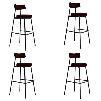 Banqueta Alta Stout Ae: 100 / Aa: 75cm C/04 Un. Bqst7510.4 Boucle Bordô Boucle Bordô