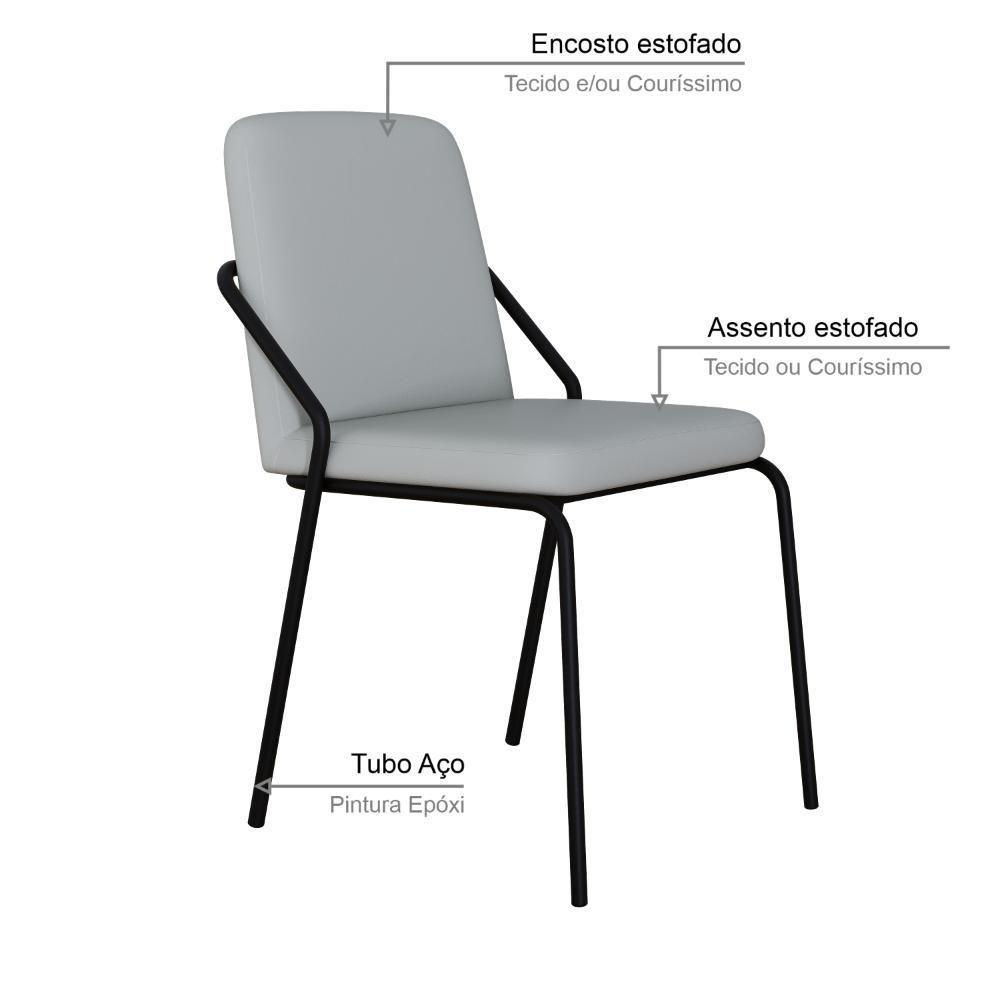 Cadeira Bloom Fixa C-4 Pes S-braco 490x580x850 Mm Com 1 Un Courino Saturno Off White Courino Saturno Off White - 3