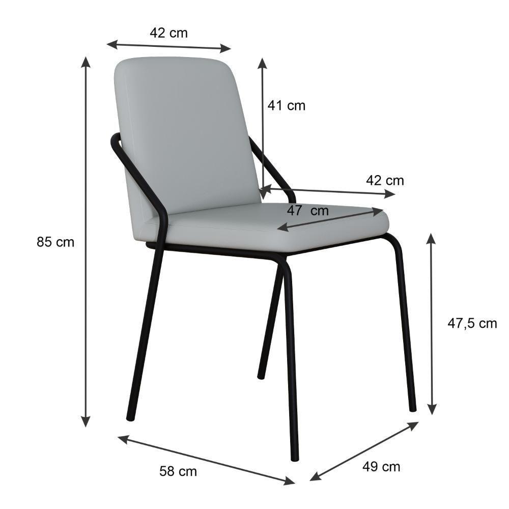 Cadeira Bloom Fixa C-4 Pes S-braco 490x580x850 Mm Com 1 Un Courino Saturno Off White Courino Saturno Off White - 5