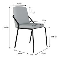 Cadeira Bloom Fixa C-4 Pes S-braco 490x580x850 Mm Com 1 Un Courino Saturno Off White Courino Saturno Off White - 5