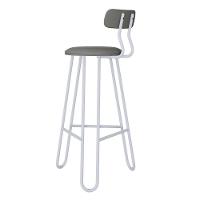 Banqueta Alta Ginger Com Encosto Courino Venus Cinza - 2