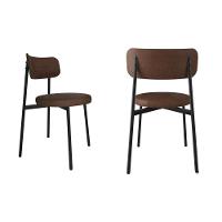 2 Unidades Cadeira Kyta Fixa C-4 Pés 50 X 44,7 X 83,8 Cm. Courino Whisky - 1