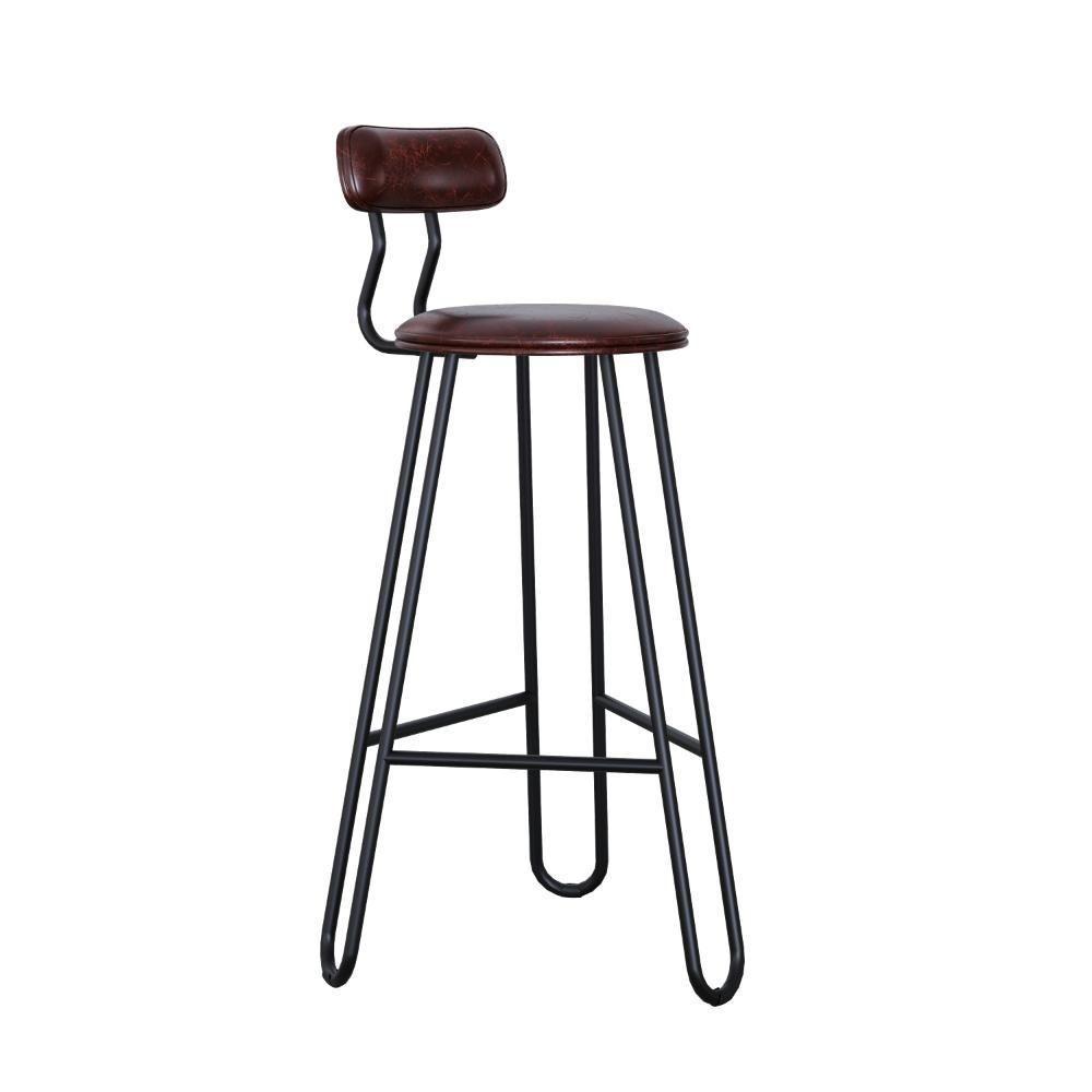 Conjunto 4 Banquetas Alta Ginger Com Encosto Courino Café - 1