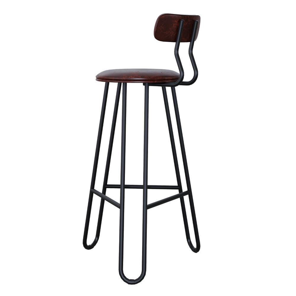 Conjunto 4 Banquetas Alta Ginger Com Encosto Courino Café - 2