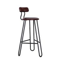 Conjunto 4 Banquetas Alta Ginger Com Encosto Courino Café - 1