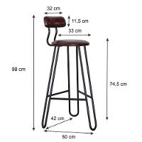 Conjunto 4 Banquetas Alta Ginger Com Encosto Courino Café - 3