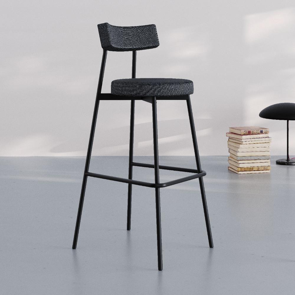 Banqueta Alta Stout Ae: 100 / Aa: 75cm C/02 Un. Bqst7510.2 Grafite Corriente Grafite Corriente - 2