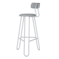 Conjunto 2 Banquetas Alta Ginger Com Encosto Courino Saturno Off White - 2