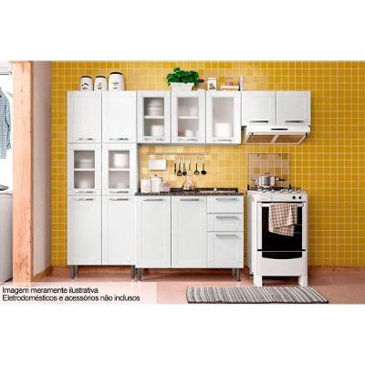 Kit de Cozinha Completa 4 Peças C4P75 14 Portas 2 Gavetas Aço 105cm Branco