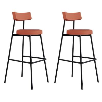 Banqueta Alta Stout Ae 100 Aa 75cm Com 2 Unidades Bqst7510.2 Courino Marte Terra Rosê