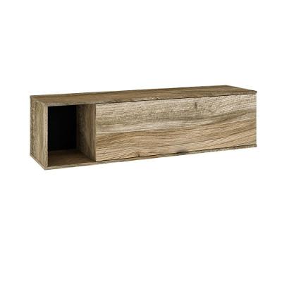 Armário Aéreo Com Nicho E Porta Basculante 35x135x35cm Wlnp135 Carvalho Preto Carvalho Preto