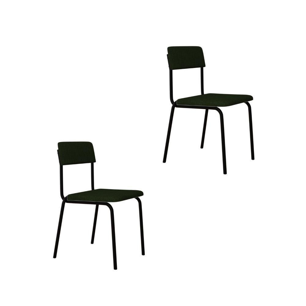 Cadeira Fit Fixa C/4 Pes 475 X 505 X 810 Mm C/2 Un. Klee Verde Musgo Klee Verde Musgo - 1