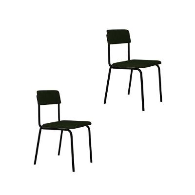 Cadeira Fit Fixa C/4 Pes 475 X 505 X 810 Mm C/2 Un. Klee Verde Musgo Klee Verde Musgo