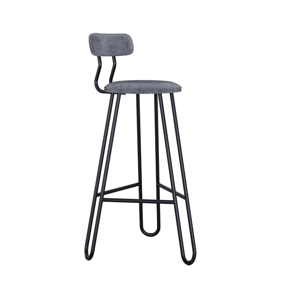 Conjunto 2 Banquetas Alta Ginger Com Encosto Névoa Prata City - 1