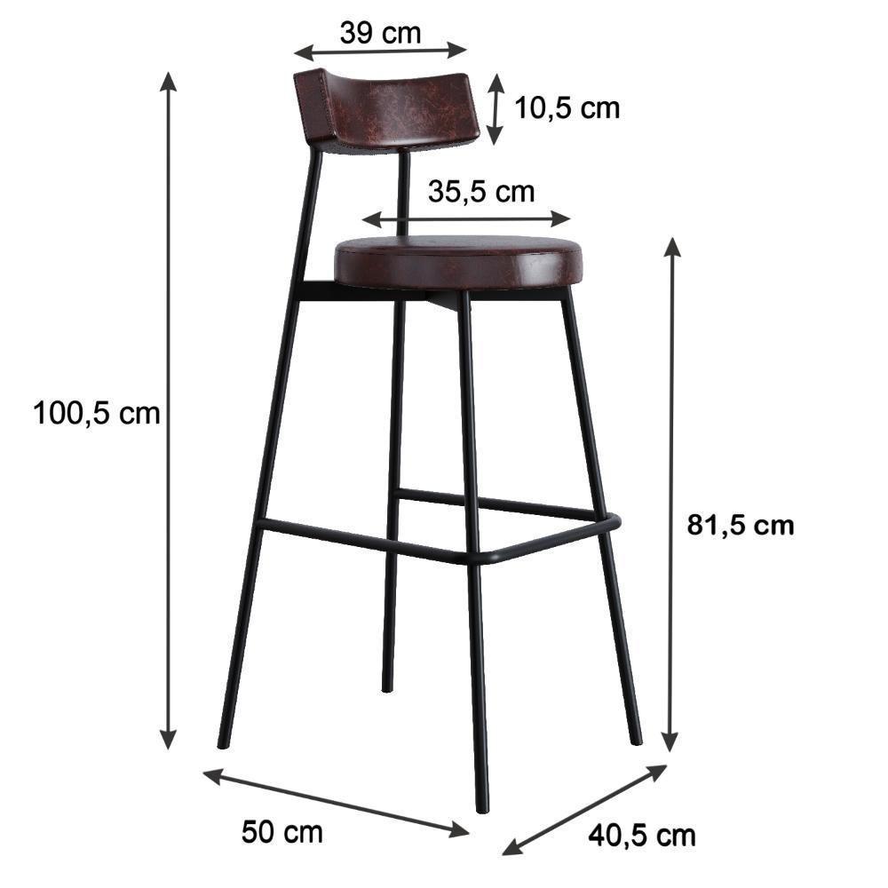Banqueta Alta Stout Ae: 100 / Aa: 75cm Com 02 Un. Bqst7510.2 Courino Café Courino Café - 5