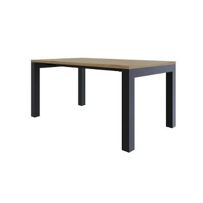 Mesa De Jantar Bronx U 160x90x77cm Brmj9160u Vermont Oak - Est.preta Vermont Oak/est.preta