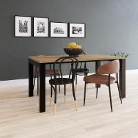 Mesa De Jantar Bronx U 160x90x77cm Brmj9160u Vermont Oak - Est.preta Vermont Oak/est.preta - 2