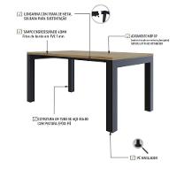 Mesa De Jantar Bronx U 160x90x77cm Brmj9160u Vermont Oak - Est.preta Vermont Oak/est.preta - 3