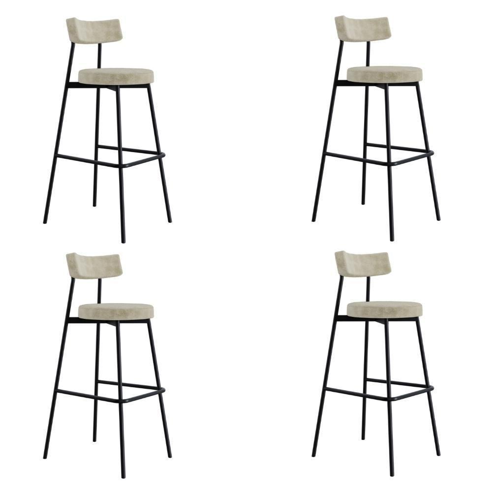 Banqueta Alta Stout Ae: 100 / Aa: 75cm C/04 Un. Bqst7510.4 Boucle Vanilla Boucle Vanilla - 1