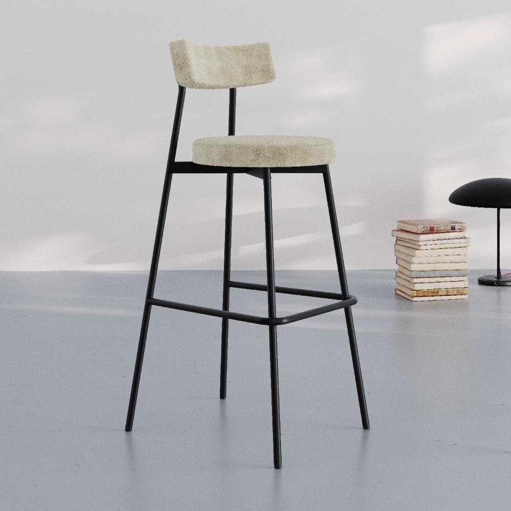 Banqueta Alta Stout Ae: 100 / Aa: 75cm C/04 Un. Bqst7510.4 Boucle Vanilla Boucle Vanilla - 2