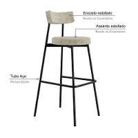 Banqueta Alta Stout Ae: 100 / Aa: 75cm C/04 Un. Bqst7510.4 Boucle Vanilla Boucle Vanilla - 3