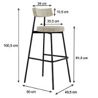 Banqueta Alta Stout Ae: 100 / Aa: 75cm C/04 Un. Bqst7510.4 Boucle Vanilla Boucle Vanilla - 5