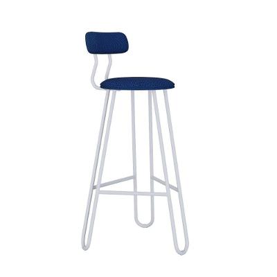 Conjunto 2 Banquetas Alta Ginger Com Encosto Azul Jeans City