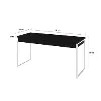 Mesa Diretor 150x60x75cm Com 2 Gavetas Kuadra Preto Ônix Estrutura Branca - 3