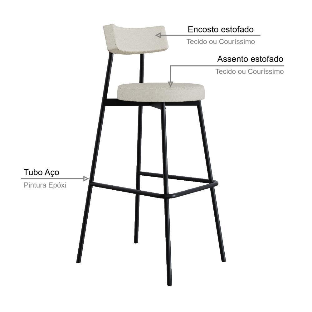 Banqueta Alta Stout Ae: 100 / Aa: 75cm Bqst7510 Areia Corriente Areia Corriente - 3