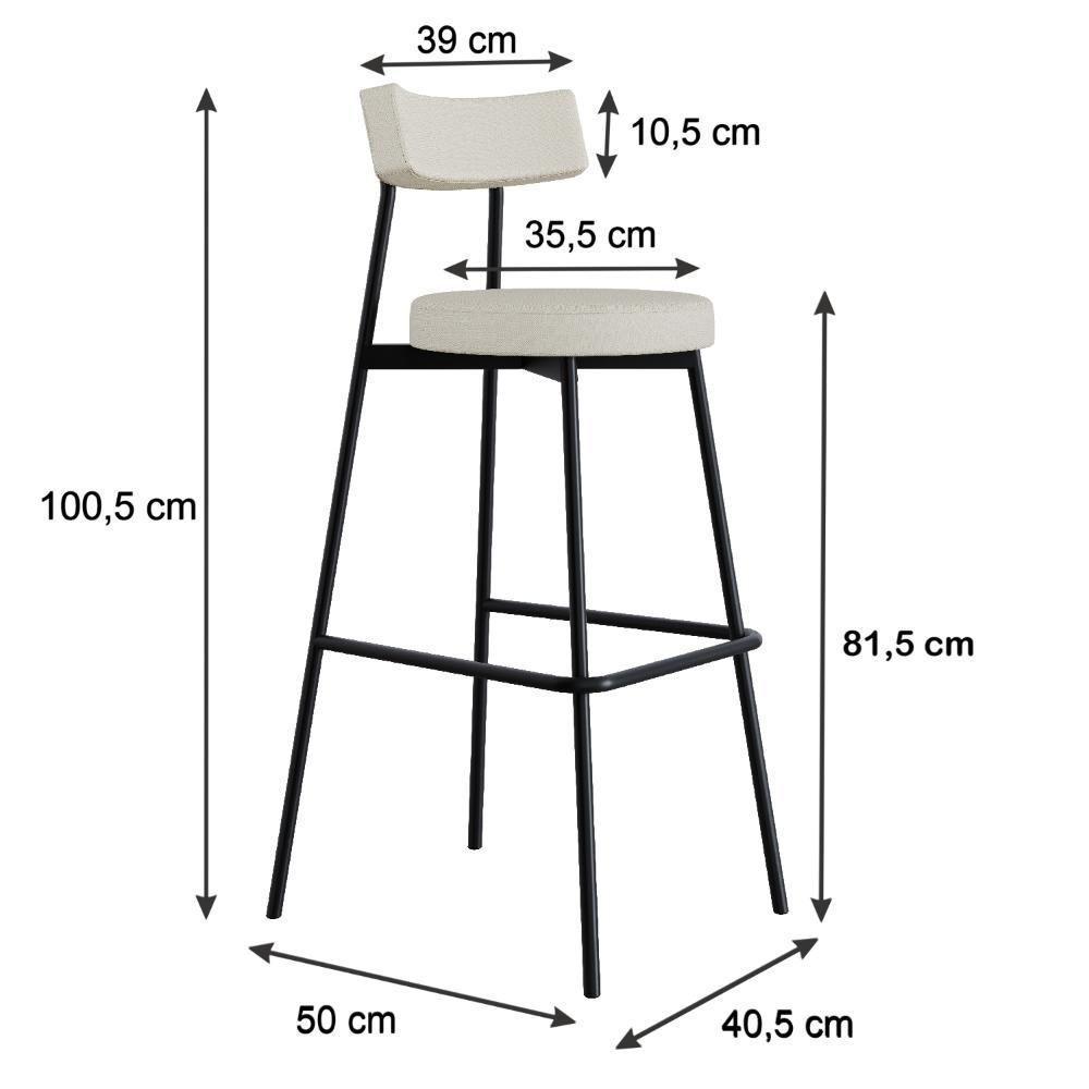 Banqueta Alta Stout Ae: 100 / Aa: 75cm Bqst7510 Areia Corriente Areia Corriente - 5