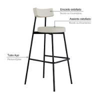 Banqueta Alta Stout Ae: 100 / Aa: 75cm Bqst7510 Areia Corriente Areia Corriente - 3