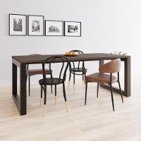 Mesa De Jantar Bronx 200x90x77cm Brmj9200 Terracota - Est.preta Terracota/est.preta - 2