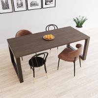 Mesa De Jantar Bronx 200x90x77cm Brmj9200 Terracota - Est.preta Terracota/est.preta