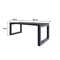 Mesa De Jantar Bronx 200x90x77cm Brmj9200 Terracota - Est.preta Terracota/est.preta - 6