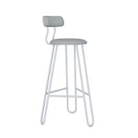 Conjunto 4 Banquetas Alta Ginger Com Encosto Courino Saturno Off White - 1