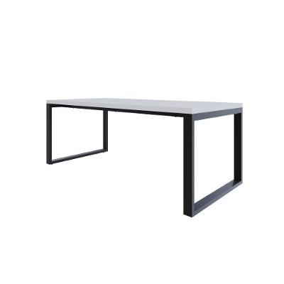 Mesa De Jantar Queens 200x90x77cm Qemj9200 Branco Tx - Est.preta Branco Tx/est.preta