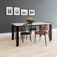 Mesa De Jantar Bronx U 160x90x77cm Brmj9160u Branco Tx - Est.preta Branco Tx/est.preta - 2