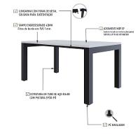 Mesa De Jantar Bronx U 160x90x77cm Brmj9160u Branco Tx - Est.preta Branco Tx/est.preta - 3